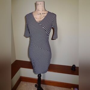 Striped Black and White Women's Dress